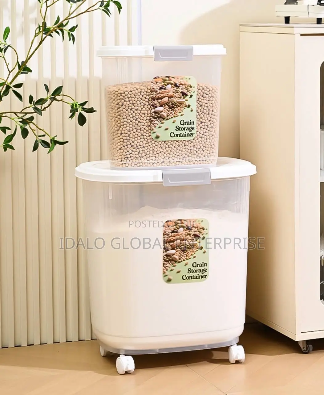 45l Grain Storage Container With Wheels