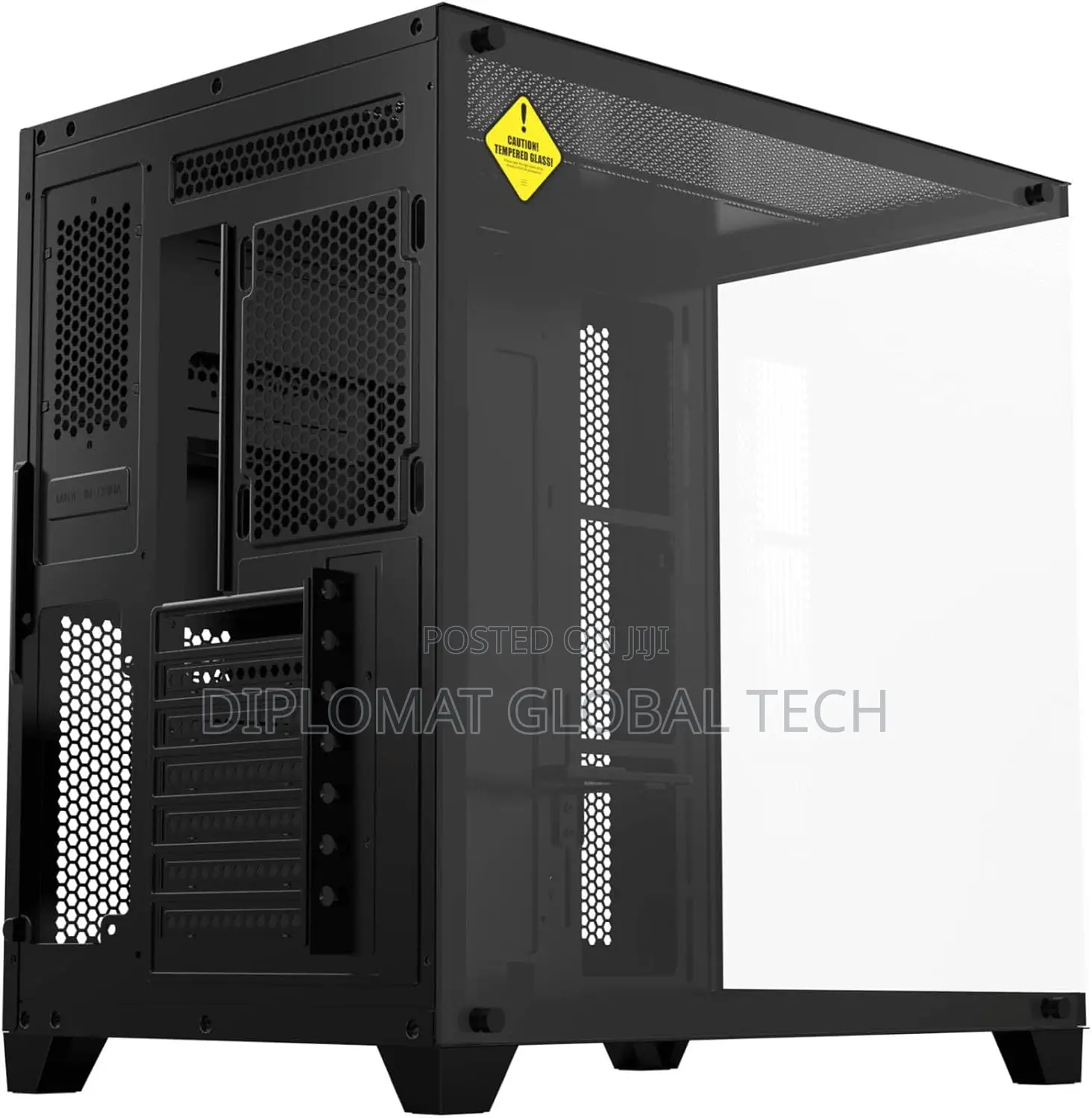 Acegeek R425 Pro Black Atx Gaming Case With Type-C Dual Tempered