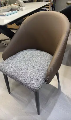 Luxury Dining Chair Made of Leather and Fabric