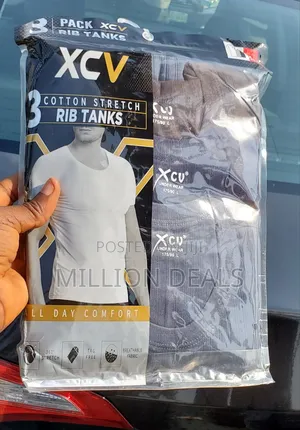 3in1 Cotton Stretch Rib Tank Men's Vest