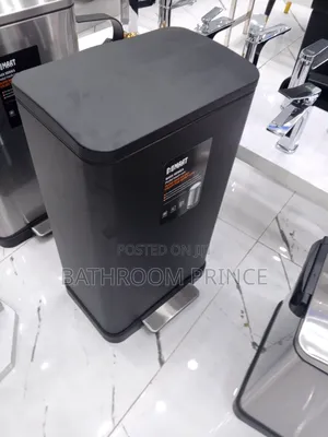 50 Liter Matt Black Foot Opening Waste Bin
