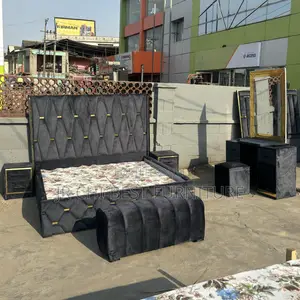 Delicately Produced Set of Upholstery 6 by 6 HDF Padded Bedframe