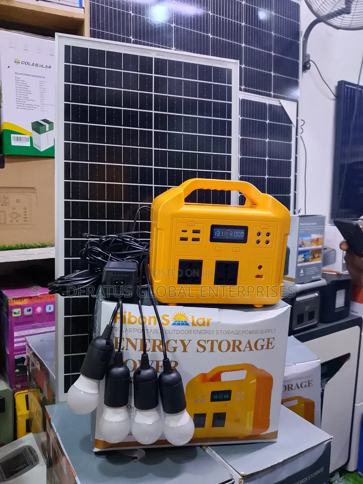 500w Solar Generator With 100w Solar Panel Also Comes With 4 Bulb
