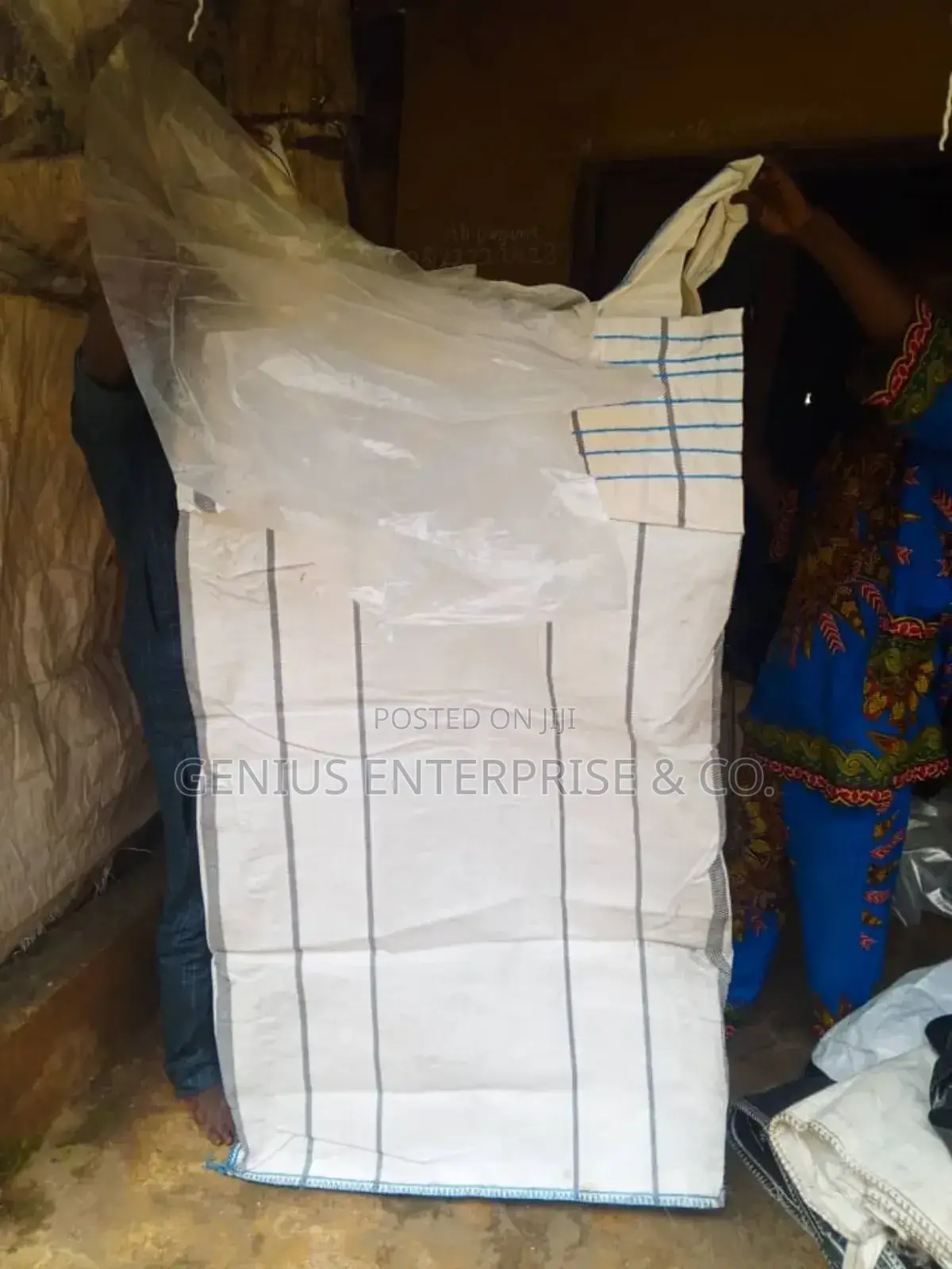 New White Plain Jumbo Container Woven Fabric Bag (1500kg).