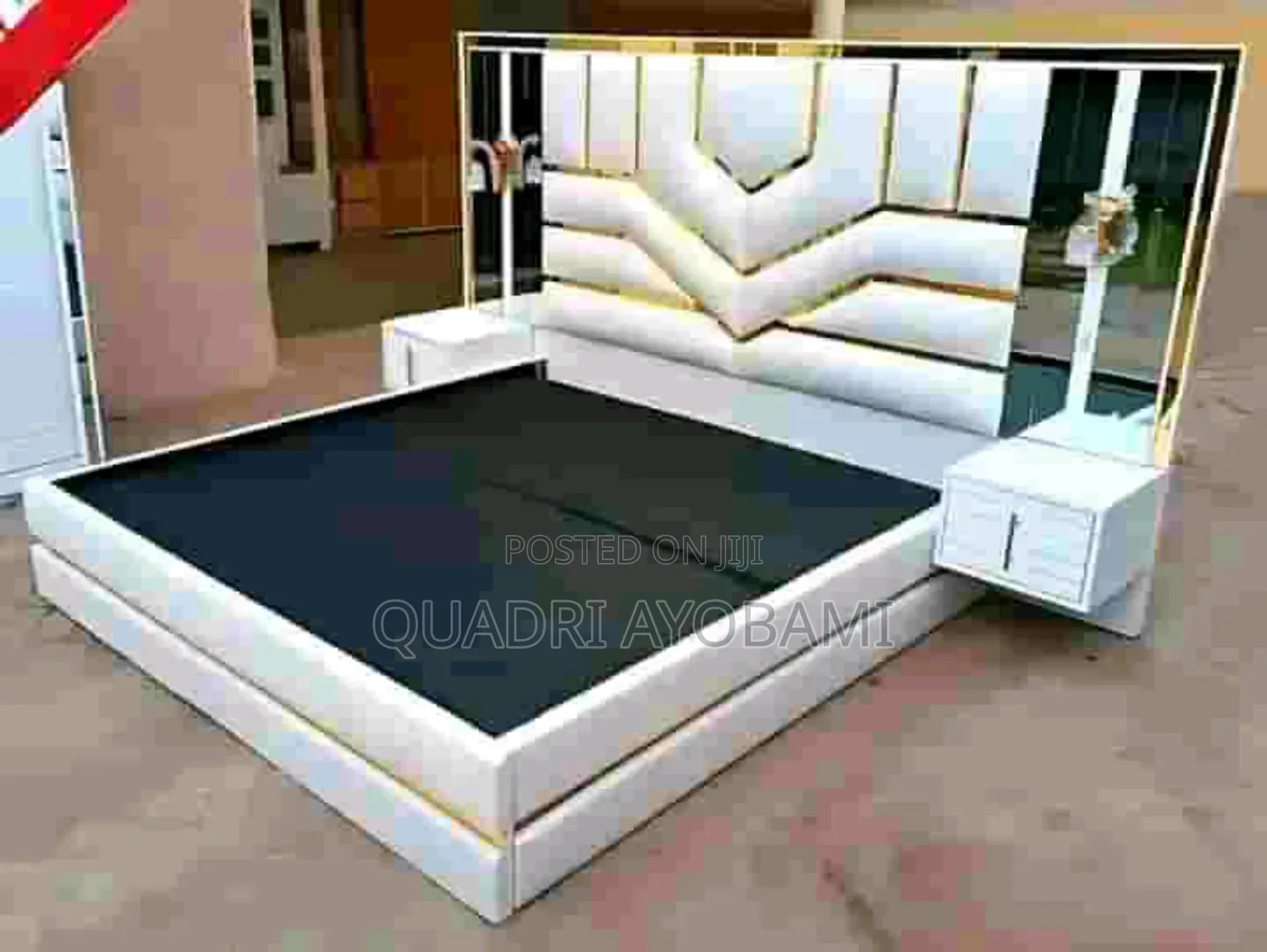 6 by 6 Bedframe With Mirror Bedside
