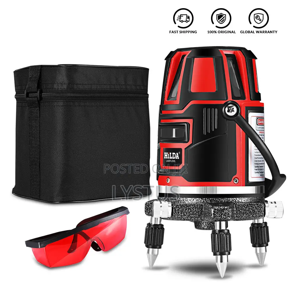 Hilda 5 Lines Laser Level, 360 Degrees Indoor/ Outdoor
