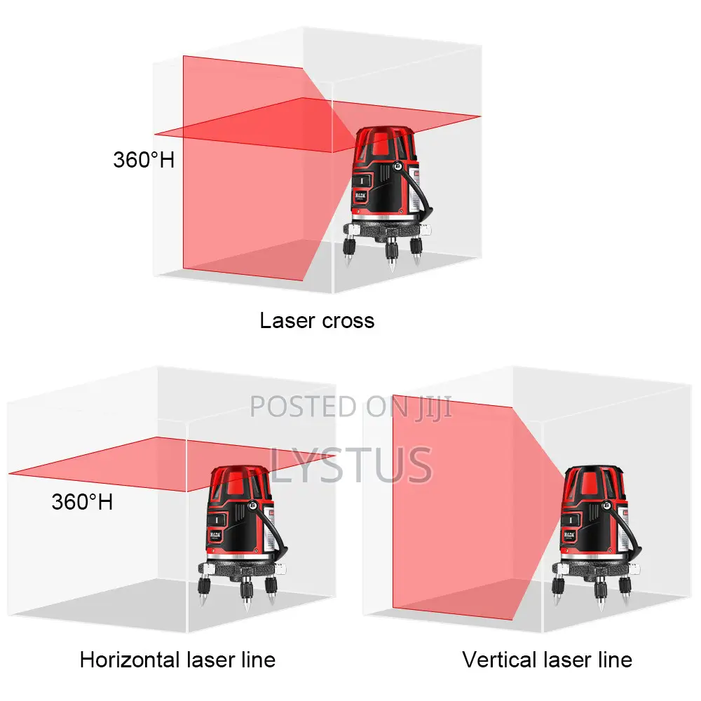 Hilda 5 Lines Laser Level, 360 Degrees Indoor/ Outdoor