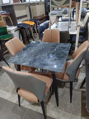 Simple 4 Seaters Marble Dining Table And Chairs