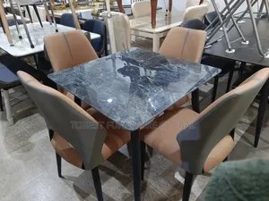 Simple 4 Seaters Marble Dining Table And Chairs