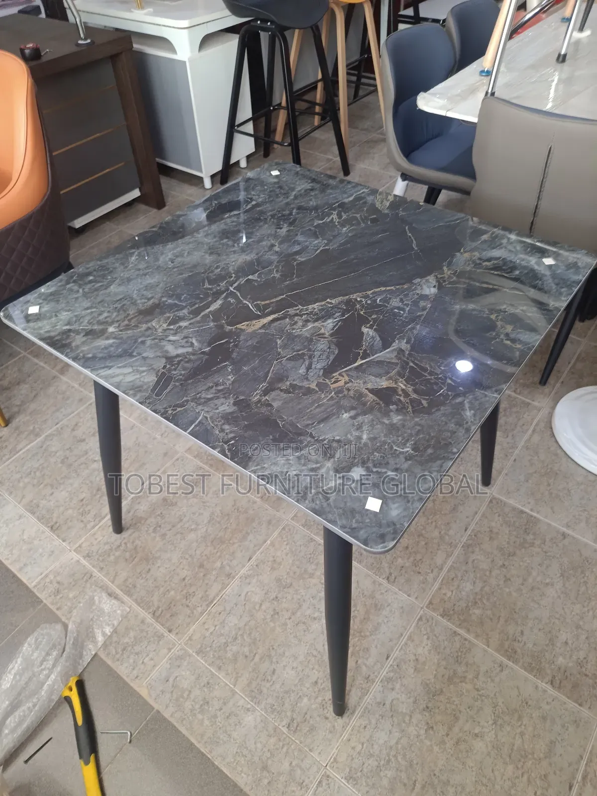 Simple 4 Seaters Marble Dining Table And Chairs