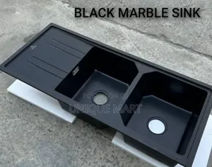 Black Double Bowl and Single Tray Acrylic Sink