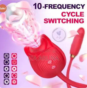 Rose 2in1 Sucker Vibrator Perfect Clitoral Sex Toy Adult Dildo