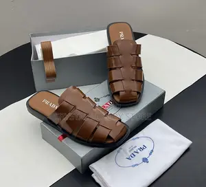 Prada Quality Luxury Men Genuine Leather Sandals