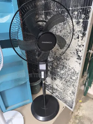 Charweek Black Fan 16inch With Solar Panel