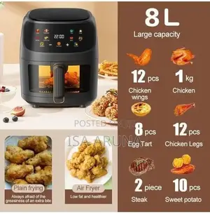 8l Glass Window Electric Digital Touch Screen Air Fryer Oven