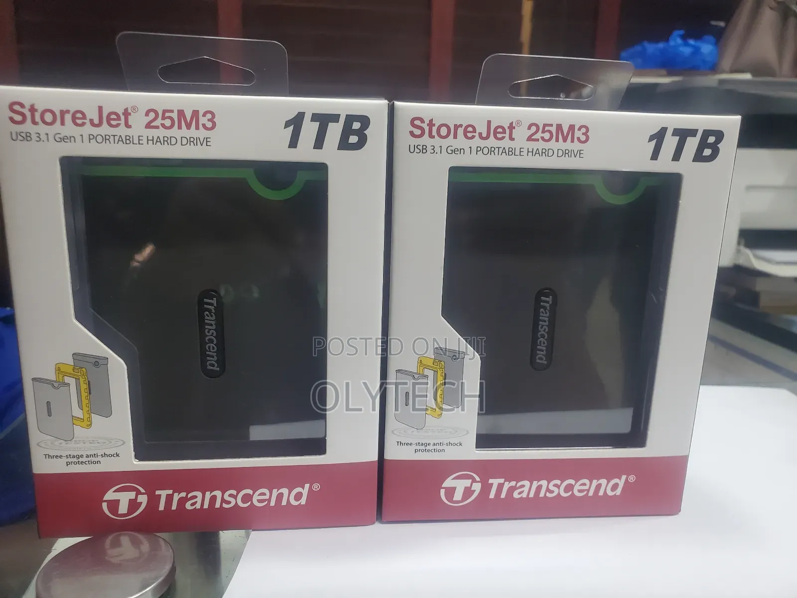 Transcend 1tb Usb 3.0 Storejet Shock Resistance Portable External