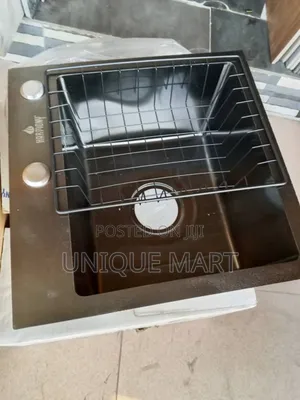 40cm Handmade Black Steel Kitchen Sink With Accessories. Single Bowl