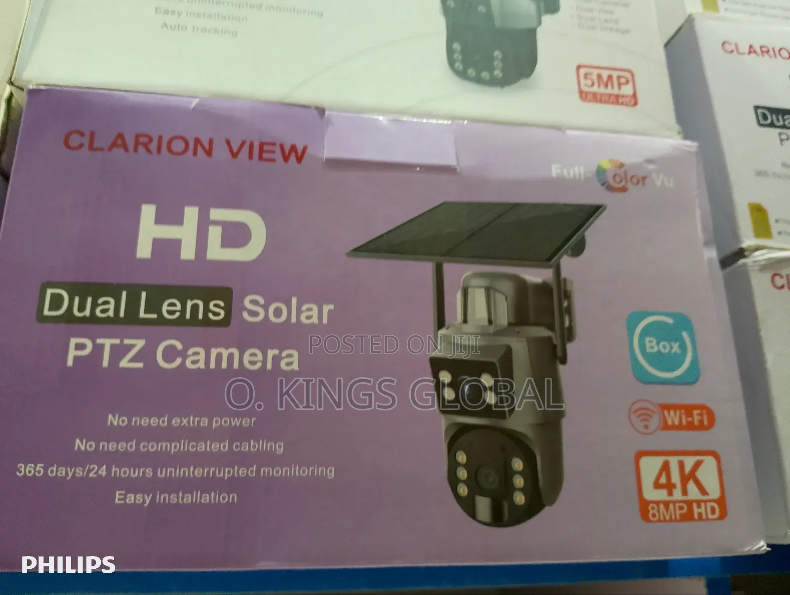 Wi-Fi Support Ubox Dual Lens Solar Powered CCTV Camera