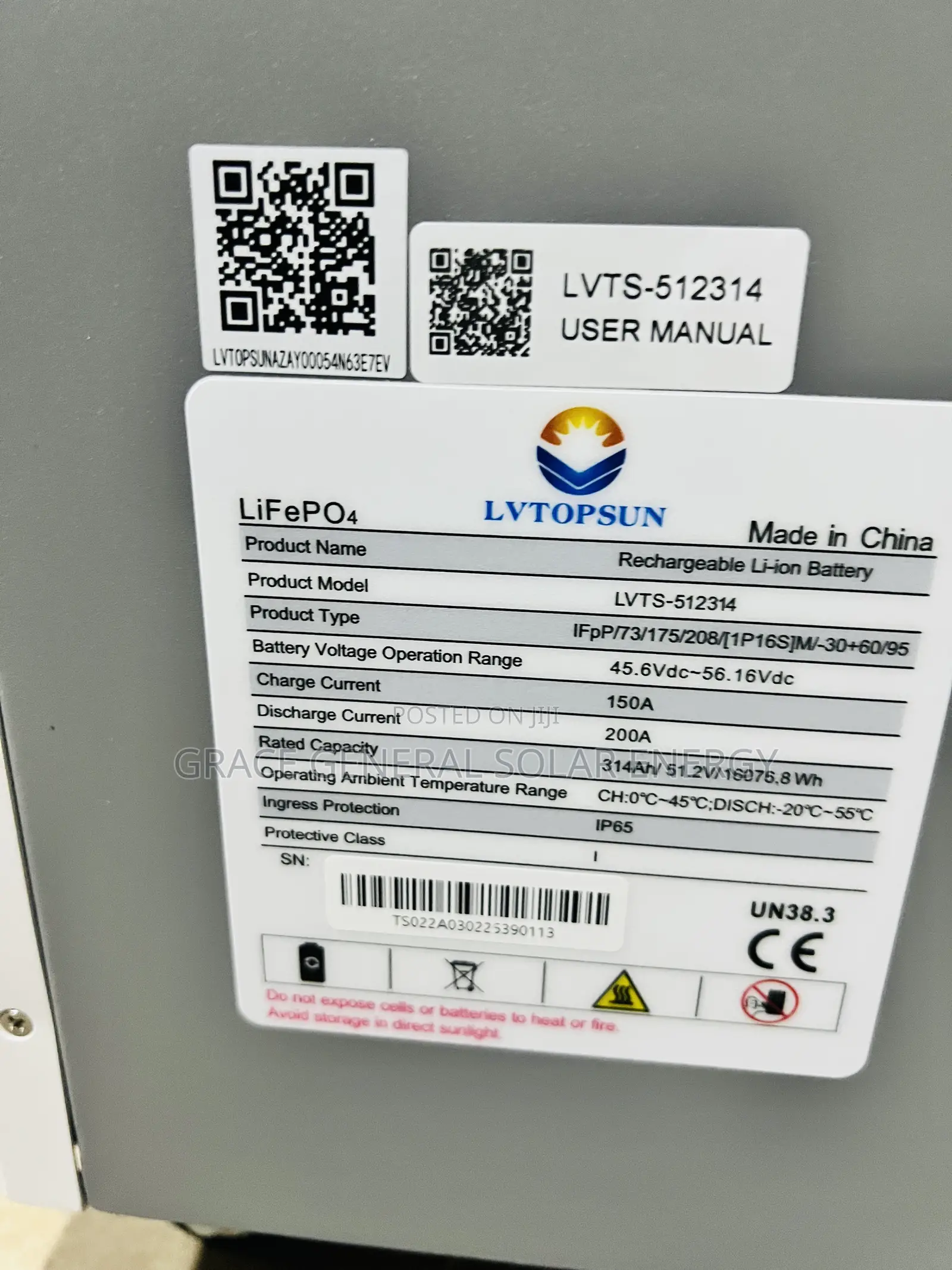 16kwh Lvtopsun Lithium Battery