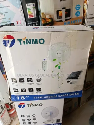Tinmo Original Rechargeable Fan With Solar Panel and 2 Bulbs