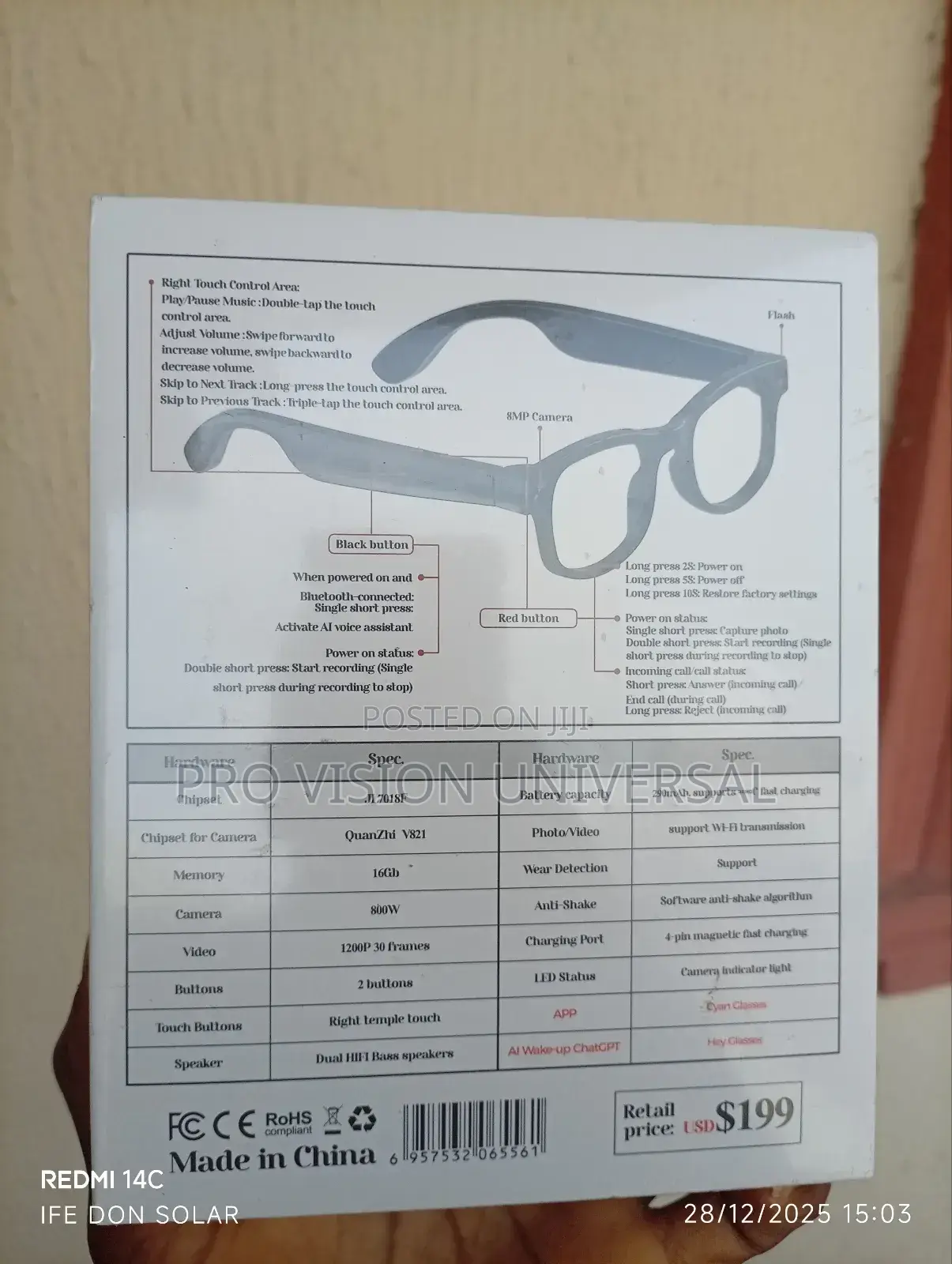 Ai Smart Glasses Camera