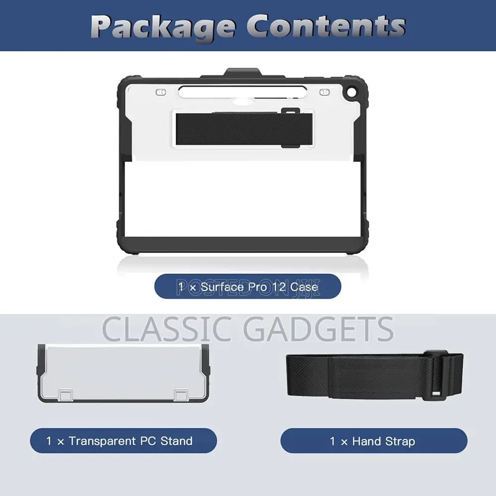 Transparent Shockproof Case With Hand Strap for Surface Pro 12 (2025)