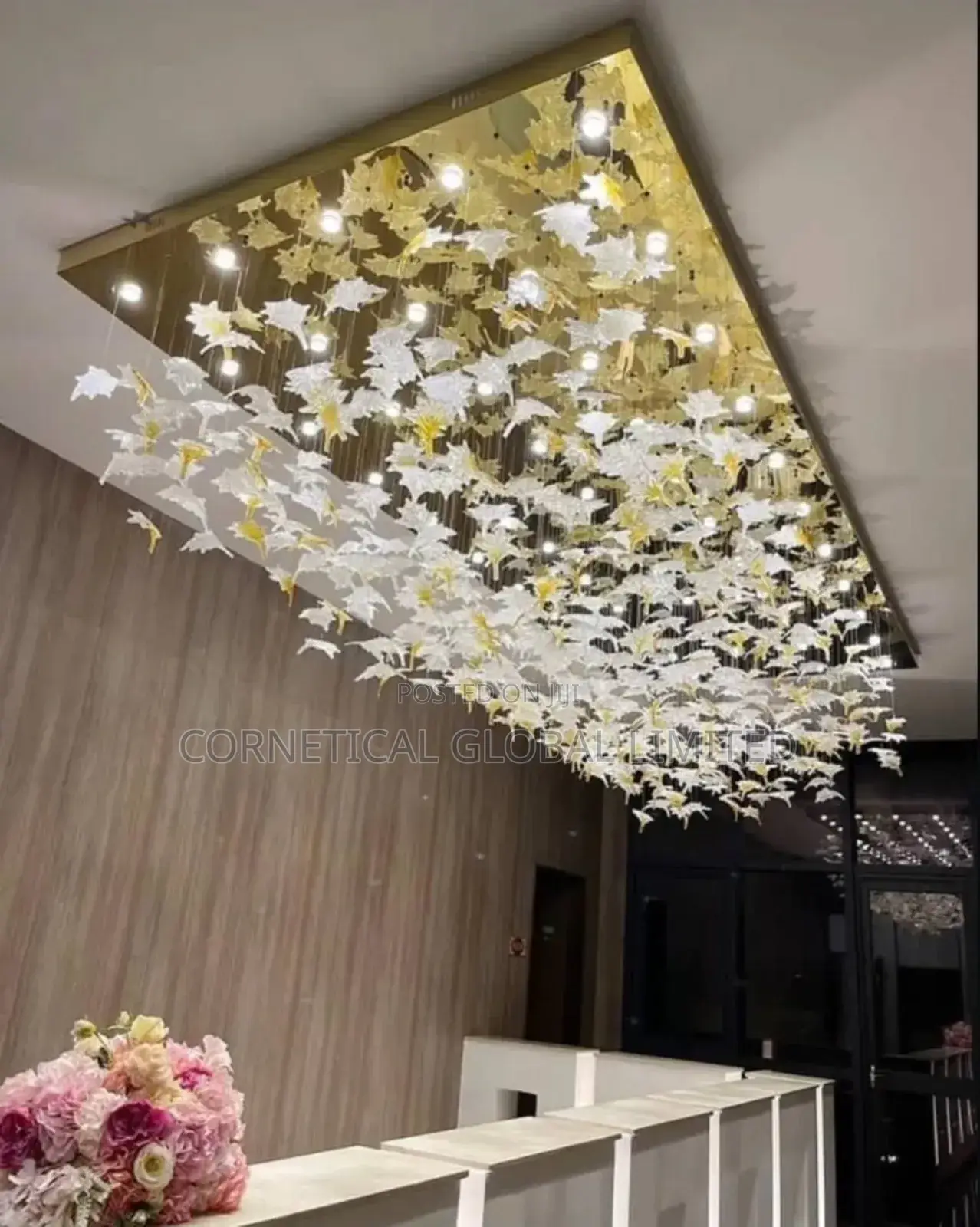 Modern Premium Quality Leaf Shaped Crystal Led Chandelier Light