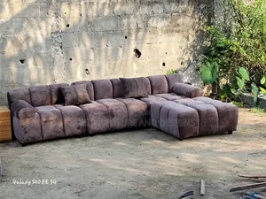 Brown L Sofa Couch