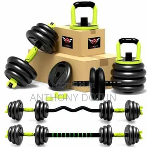 8in1 Adjustable Anti Dust Dumbbell, Ab Roller, Kettle Bell, and More