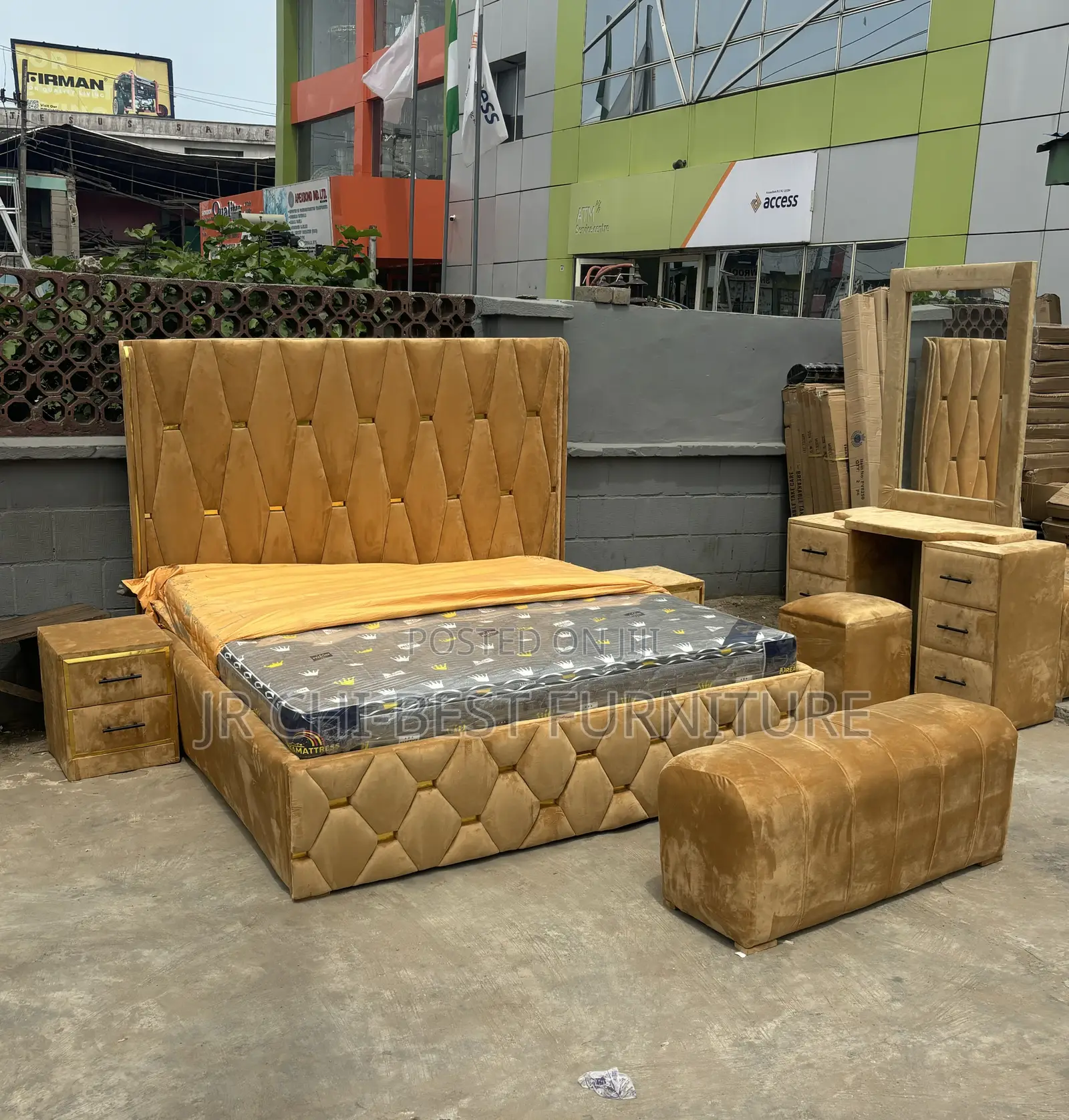 6 by 6 Padded HDF Bedframe Set
