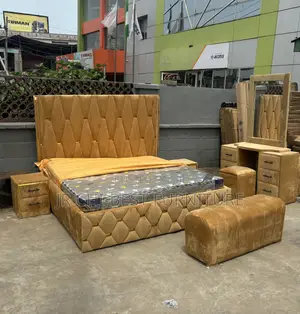 Set of Quality 6 by 6 Living Room Padded HDF Bedframe of Great Quality