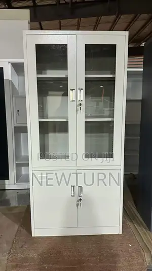 Half Glass Metal Book Shelves.