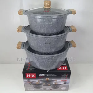 Hk Granite Pot 32,36,40cm Big Set