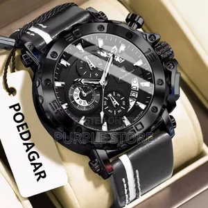 Solid Quality Poedagar Chronograph . Leather Watches 