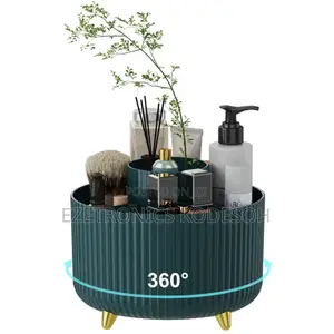360° Rotating Makeup Organizer - 1pc Plastic Cosmetic Storage