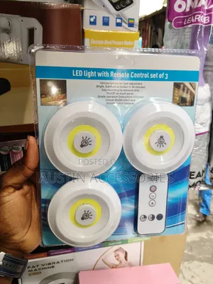 Led Light With Remote Control Set of Three