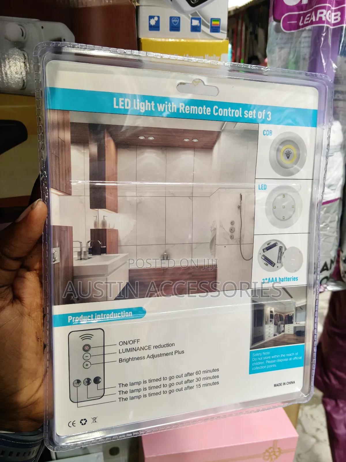 Led Light With Remote Control Set of Three