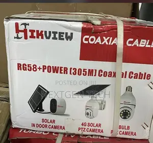 Hikview Brand Solar-Powered Security Cameras and Coaxial Cable