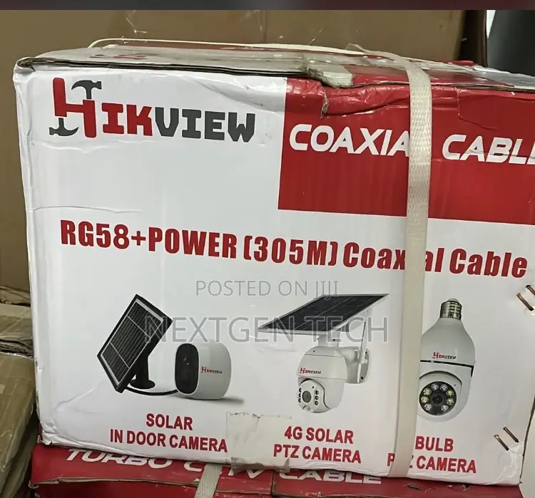 Hikview Brand Solar-Powered Security Cameras and Coaxial Cable