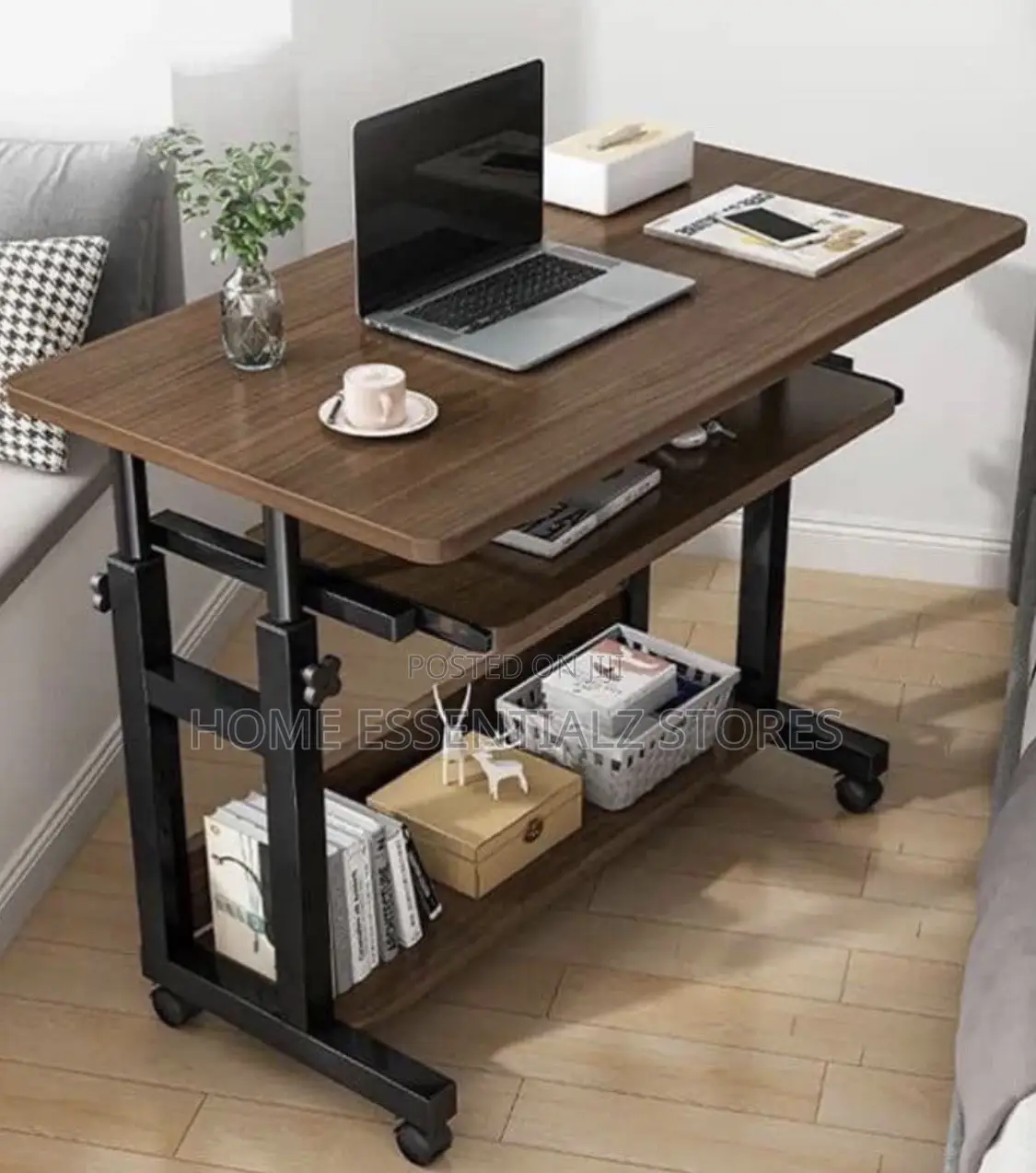 Adjustable Height Mobile Laptop Table - Computer Reading Table