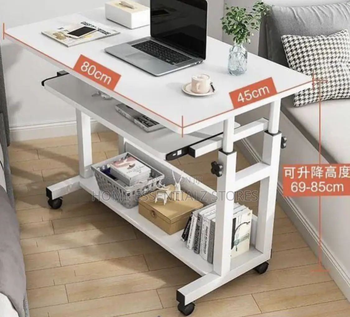 Adjustable Height Mobile Laptop Table - Computer Reading Table