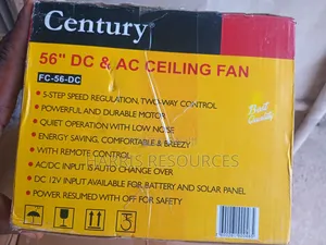 Century Ceiling Fan With Remote Ac/Dc Solar Long 56"