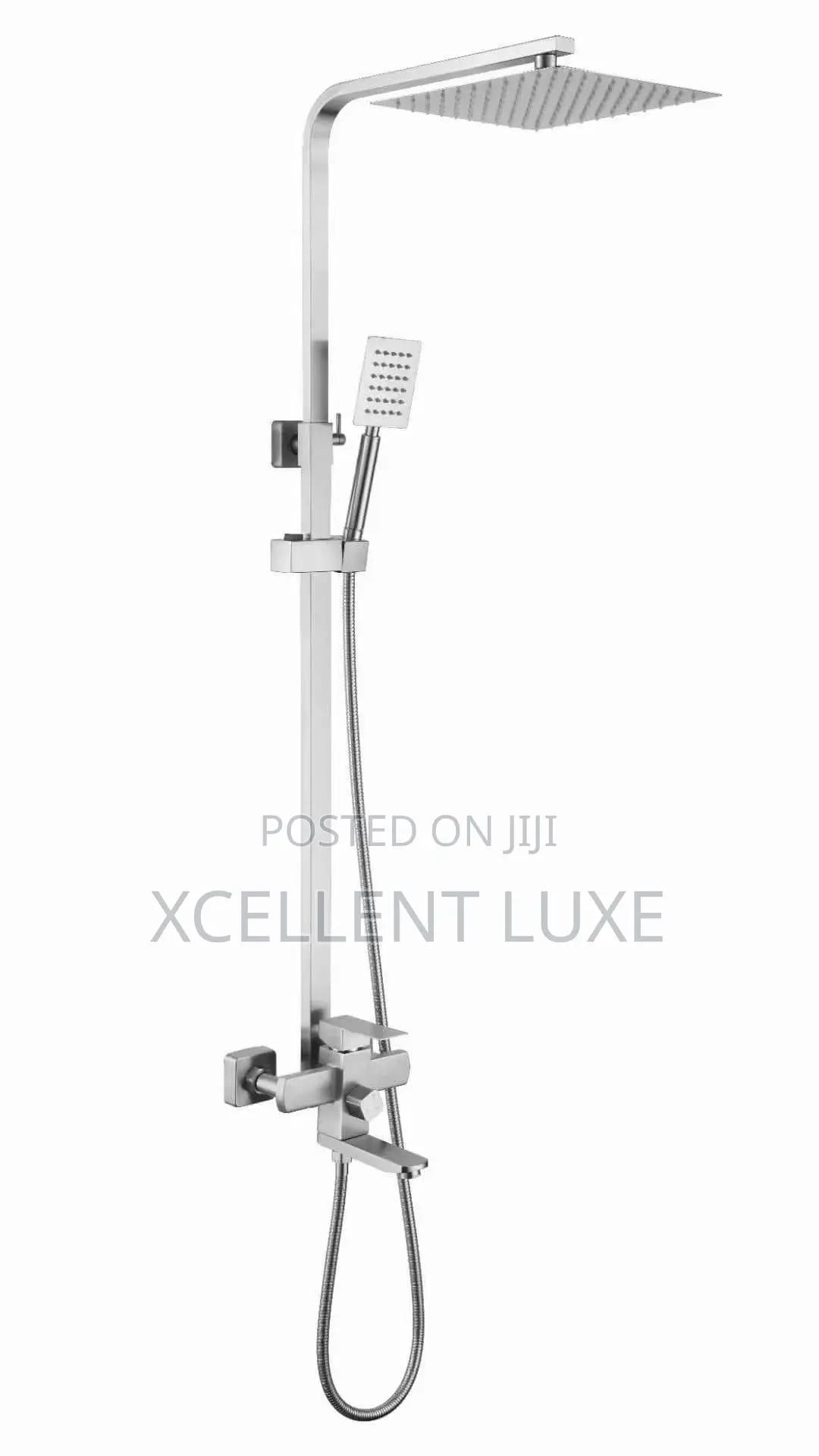 Chrome Shower Mixer Set With Down Tap