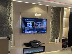 Tv Unit Console With Pu Stone And Fire Wall