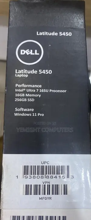 New Laptop Dell Latitude 5450 16GB Intel Core Ultra 7 SSD 256GB