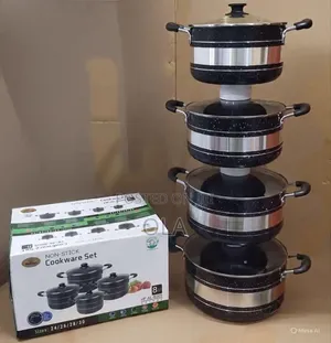 Premium 8-Piece Non-Stick Granite Cookware Set - Sizes 24/26/28/30cm