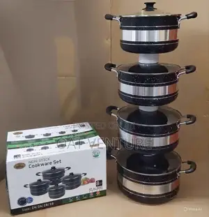 Premium 8-Piece Non-Stick Granite Cookware Set - Sizes 24/26/28/30cm
