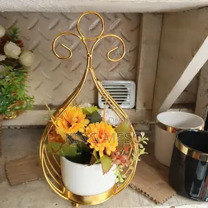 Iron Table Ceramic Flower Vase