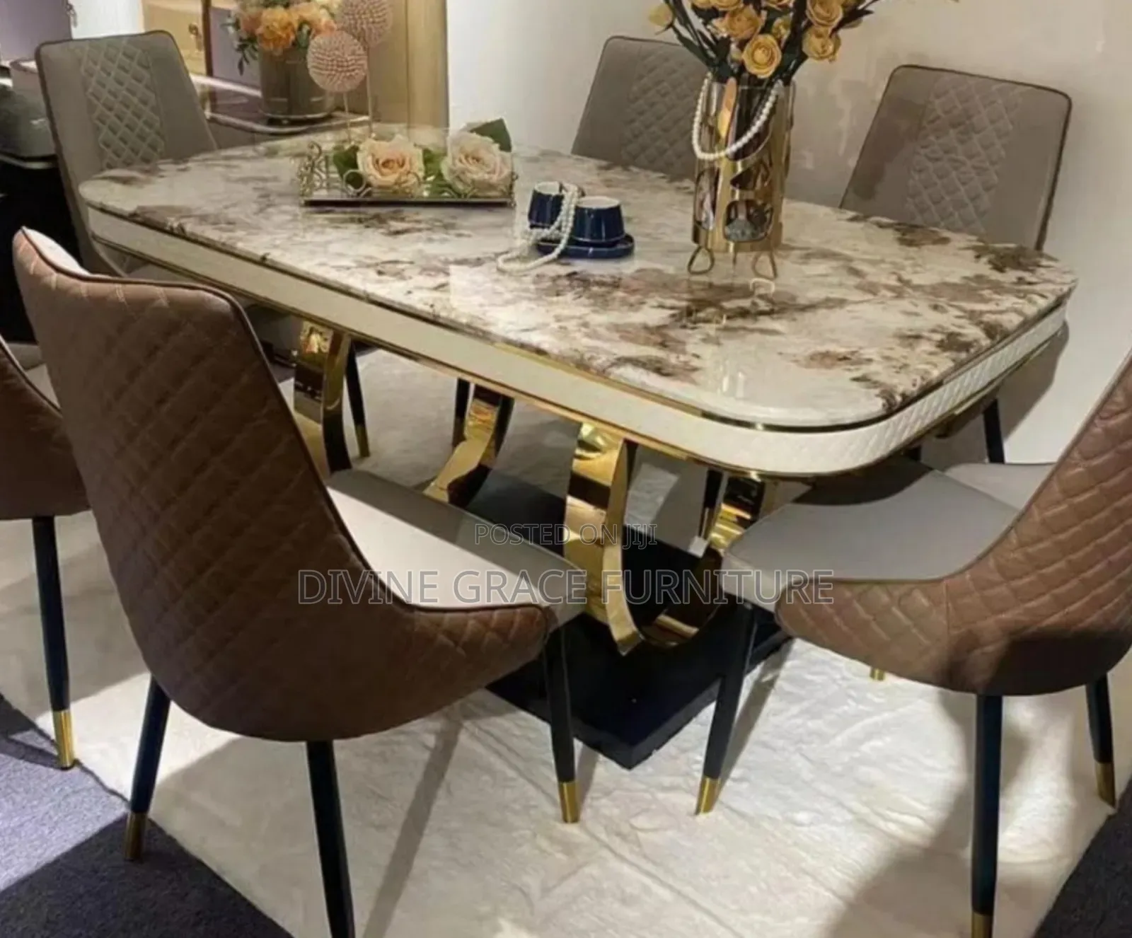 Ring Leg Dinning Table Set
