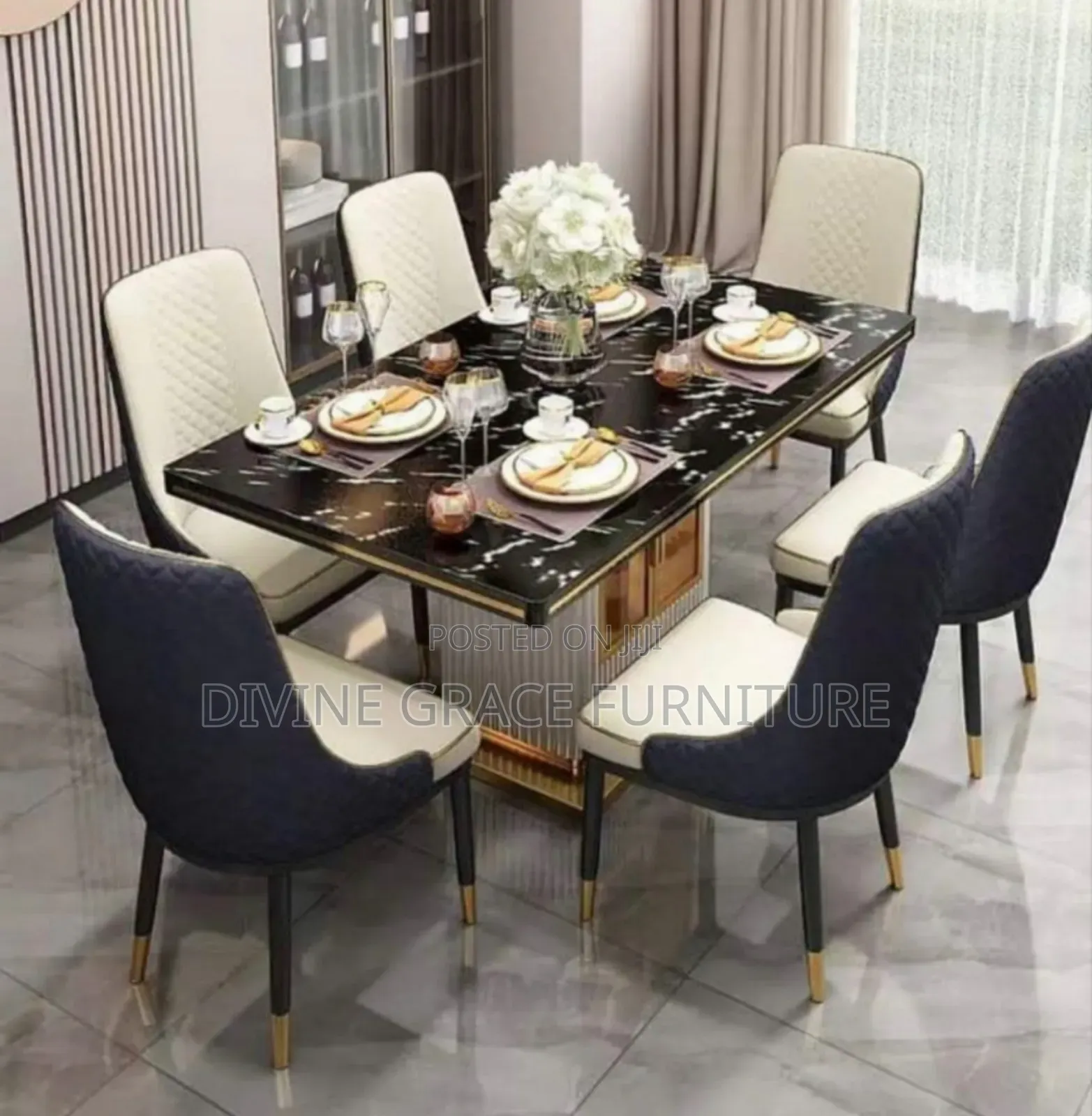 Marble Top Dinning Table Set